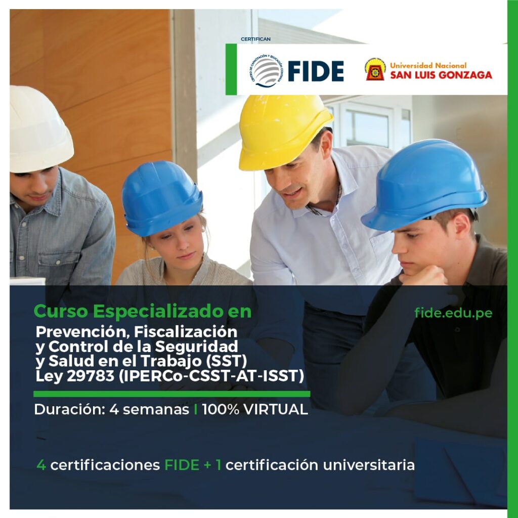 Prevención, Fiscalización y Control de la Seguridad y Salud en el Trabajo  (SST) ley 29783 (IPERCO-CSST-AT-ISST) FIDE